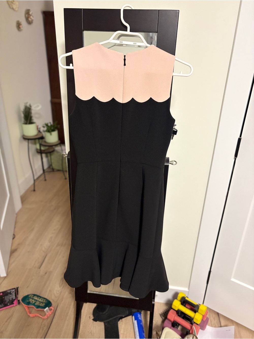 kate spade Black and Light Pink Scalloped Midi Dress - Picture 2 of 3